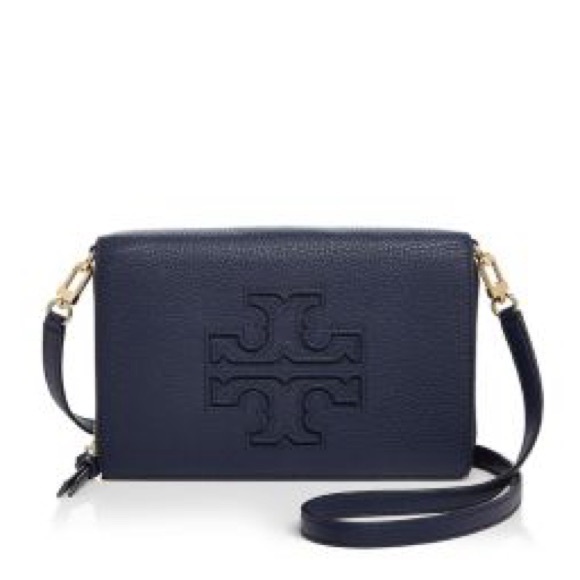 Tory Burch Handbags - Tory Burch Harper Dark Navy Blue Embossed Crossbody